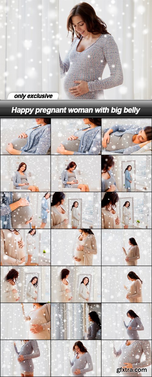 Happy pregnant woman with big belly - 21 UHQ JPEG