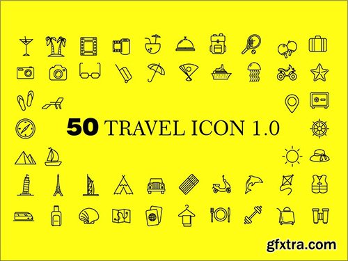 Ai EPS Vector Web Icons - Travel 2016