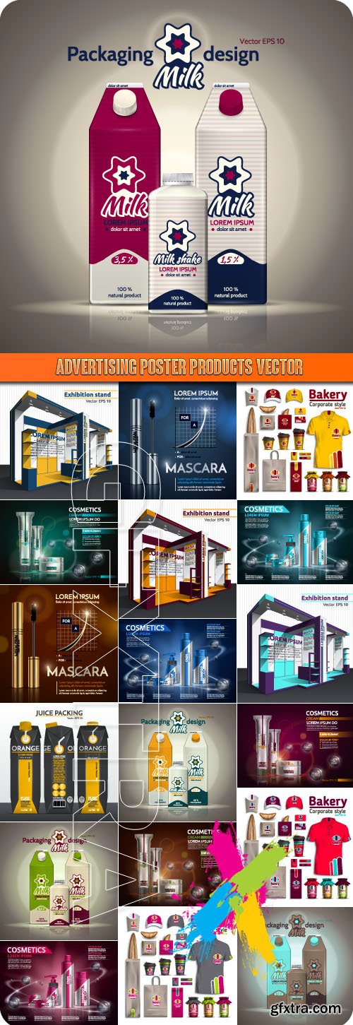 Advertising poster products vector