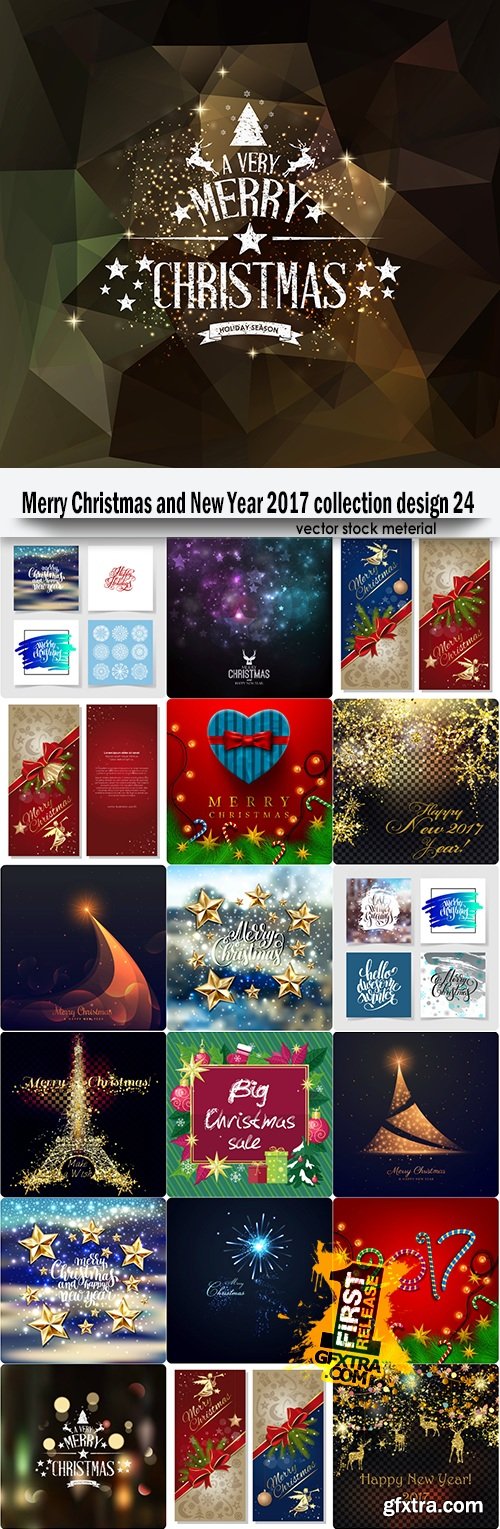 Merry Christmas and New Year 2017 collection design 24