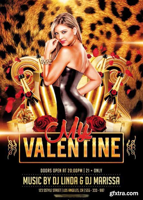 My Valentine V5 PSD Flyer Template with Facebook Cover