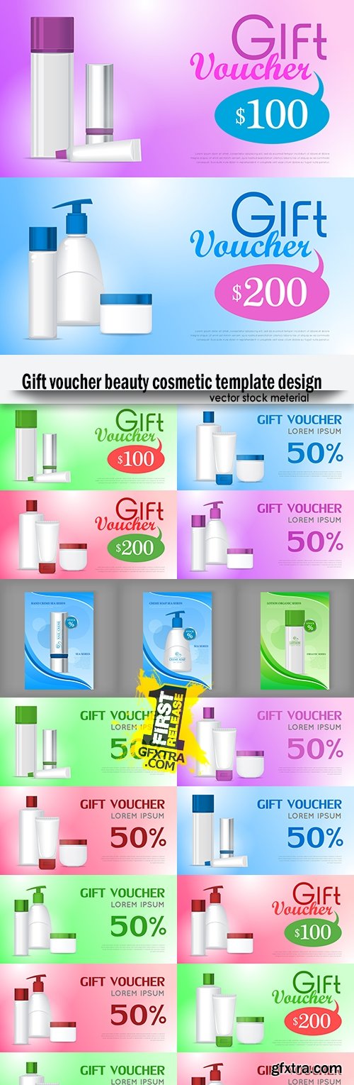 Gift voucher beauty cosmetic template design