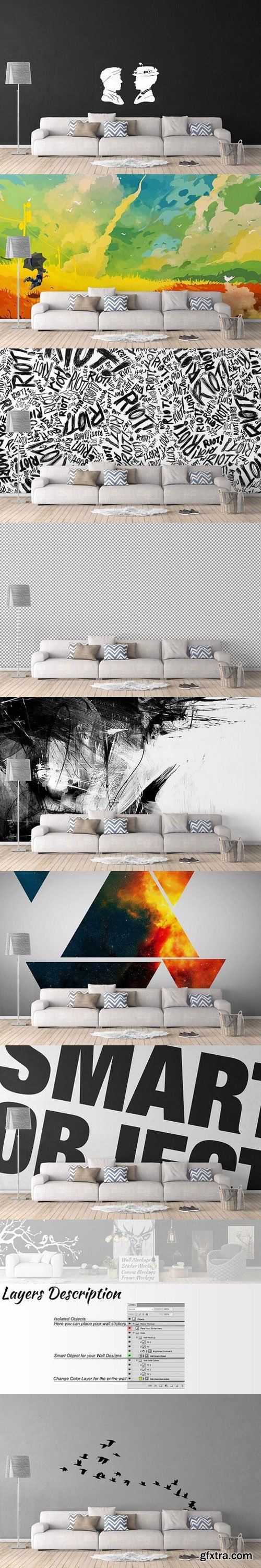 CM - Wall Mockup - Sticker Mockup Vol 28 990755