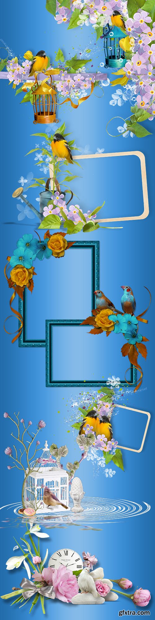 Frames clusters with birds