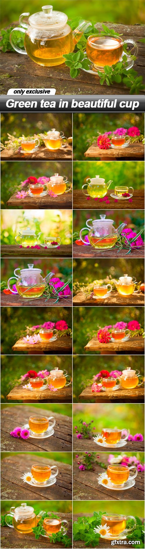 Green tea in beautiful cup - 18 UHQ JPEG