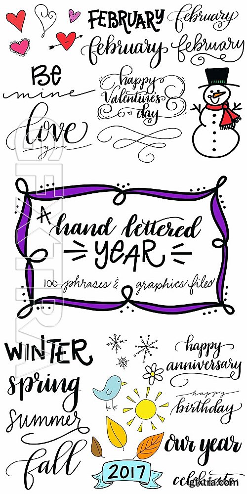 A Hand Lettered Year Graphics Bundle 1102498