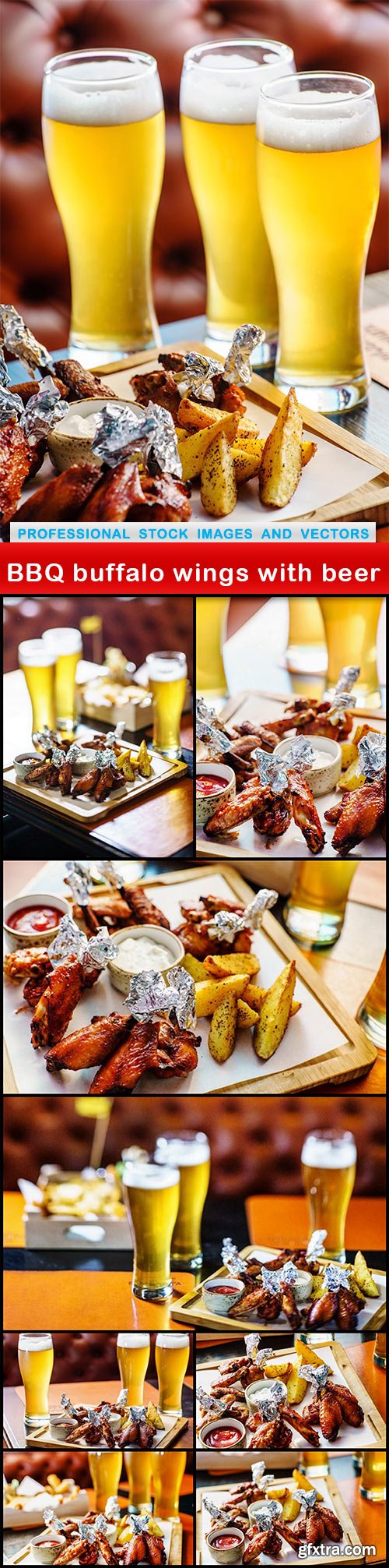 BBQ buffalo wings with beer - 9 UHQ JPEG