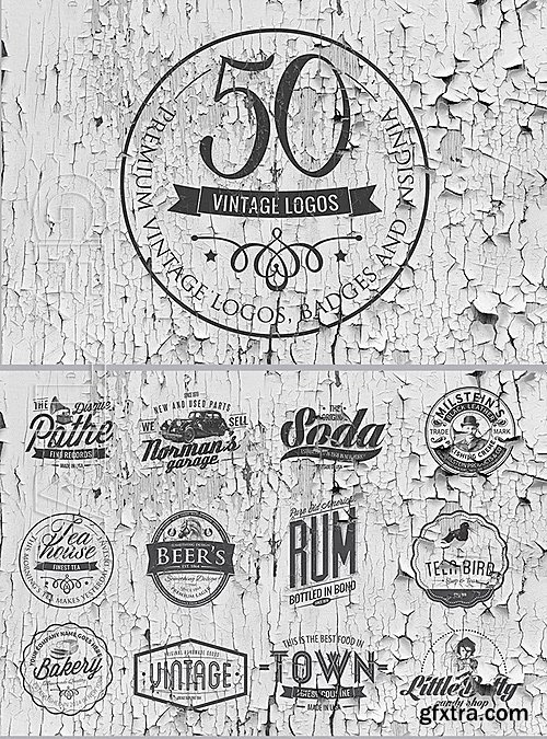 50 Vintage Logos Templates