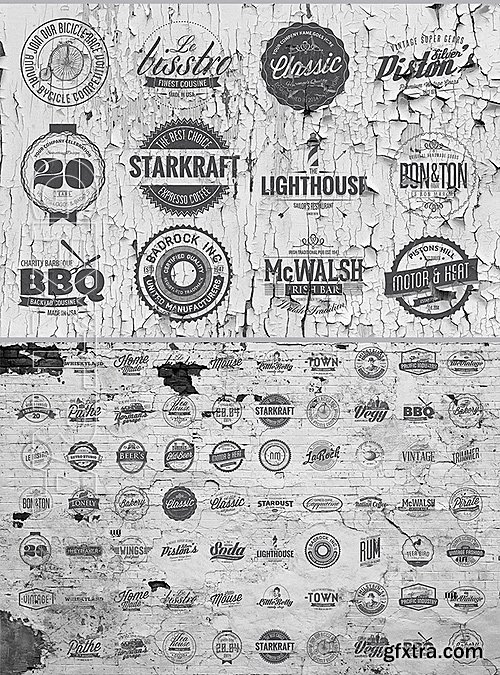 50 Vintage Logos Templates