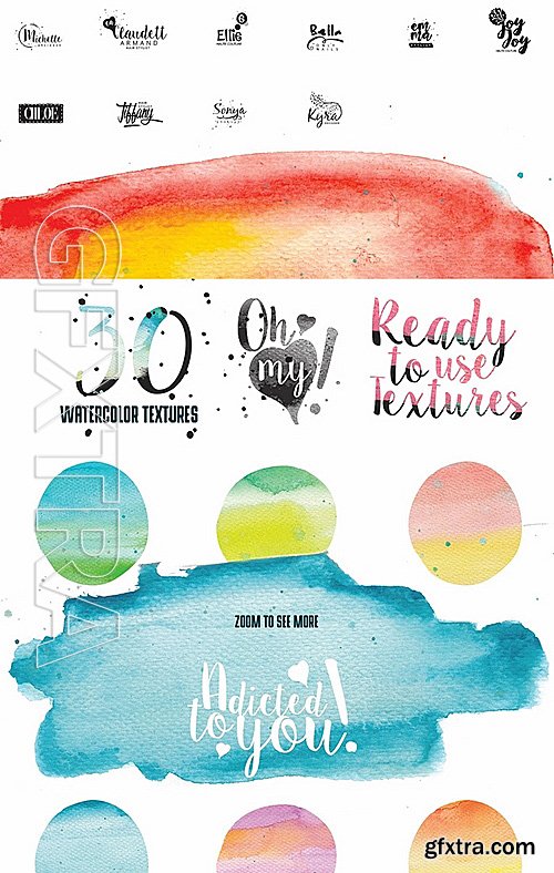 100 Feminine Logos & Watercolor Kit