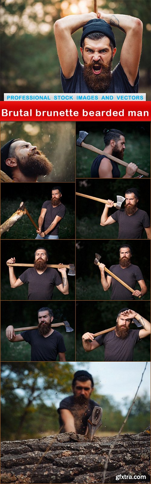 Brutal brunette bearded man - 10 UHQ JPEG