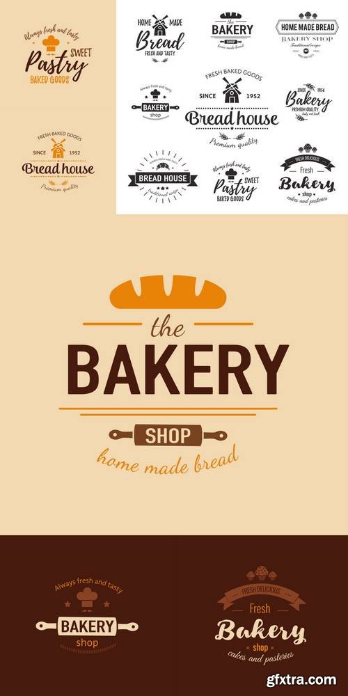 Set of Bakery Badges