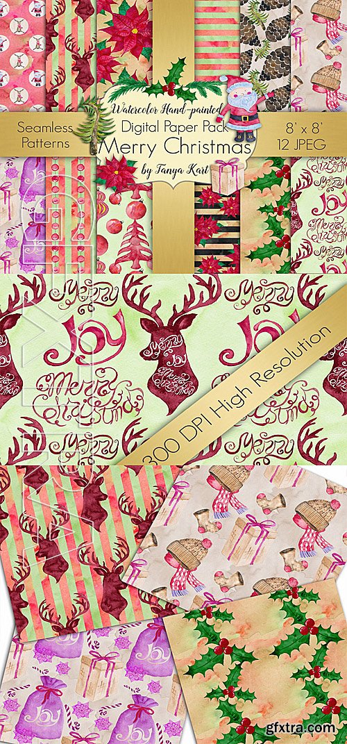 Merry Christmas Seamless Patterns