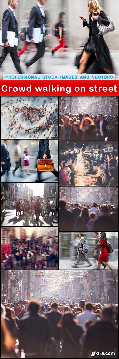 Crowd walking on street - 10 UHQ JPEG