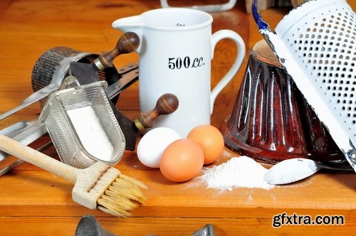 Collection of baking dough ingredients for chocolate cream egg noodles 25 HQ Jpeg