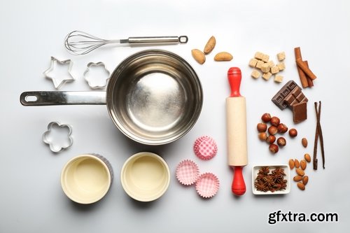 Collection of baking dough ingredients for chocolate cream egg noodles 25 HQ Jpeg