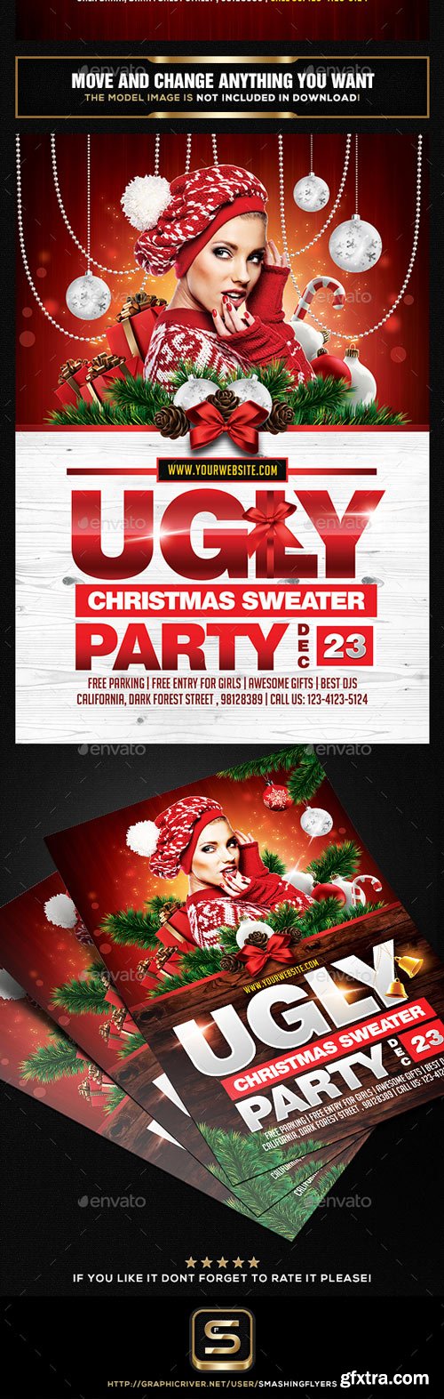 GraphicRiver - Ugly Christmas Sweater Party Flyer - 18704621