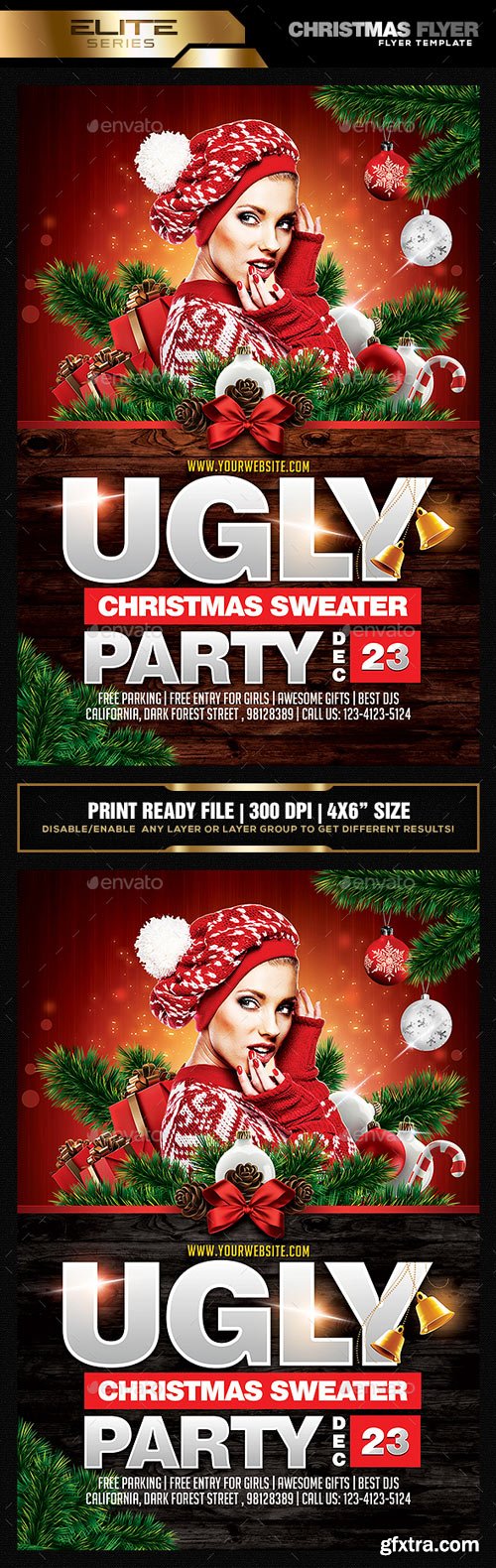 GraphicRiver - Ugly Christmas Sweater Party Flyer - 18704621