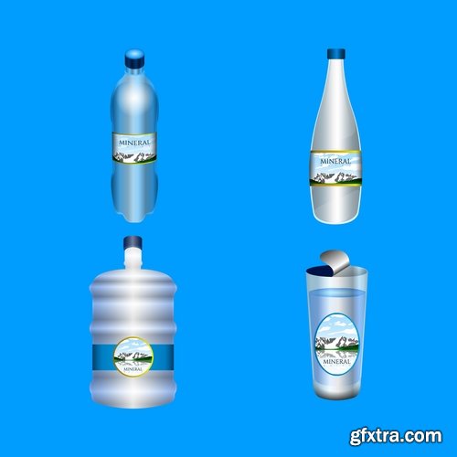 Collection of logo mineral water purity 25 EPS