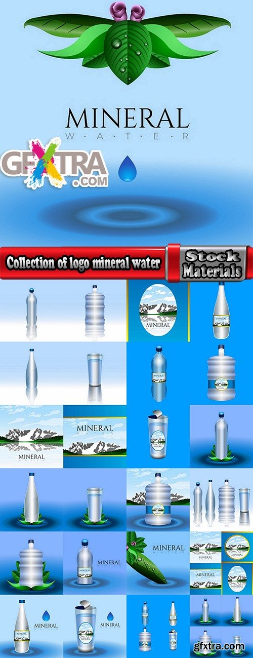 Collection of logo mineral water purity 25 EPS