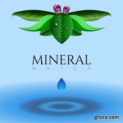 Collection of logo mineral water purity 25 EPS