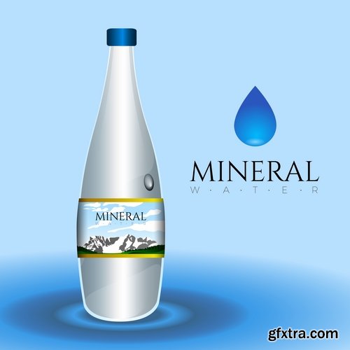 Collection of logo mineral water purity 25 EPS