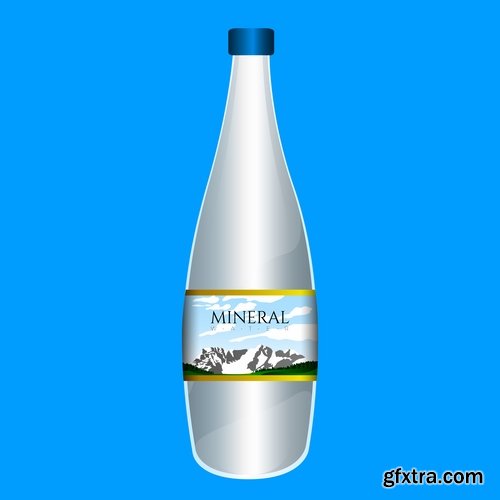 Collection of logo mineral water purity 25 EPS