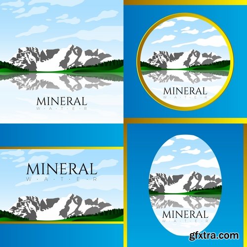 Collection of logo mineral water purity 25 EPS