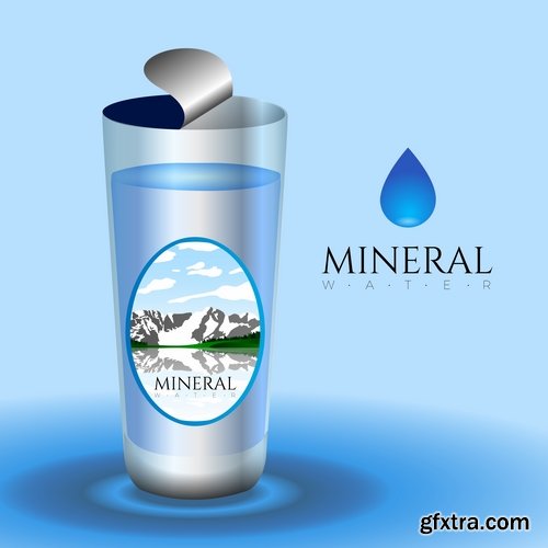 Collection of logo mineral water purity 25 EPS