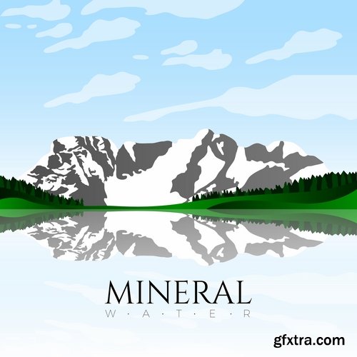 Collection of logo mineral water purity 25 EPS