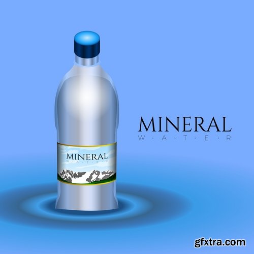 Collection of logo mineral water purity 25 EPS