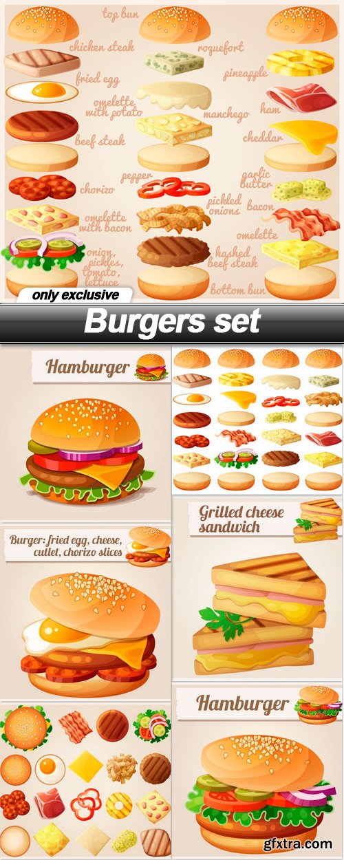 Burgers set - 7 EPS