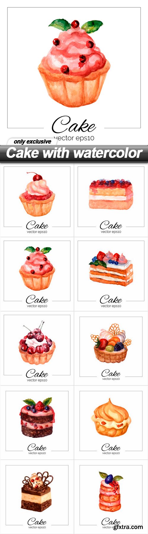 Cake with watercolor - 10 EPS