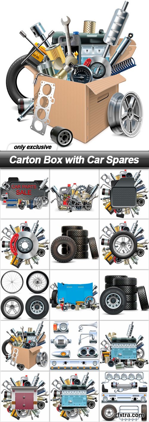 Carton Box with Car Spares - 15 EPS