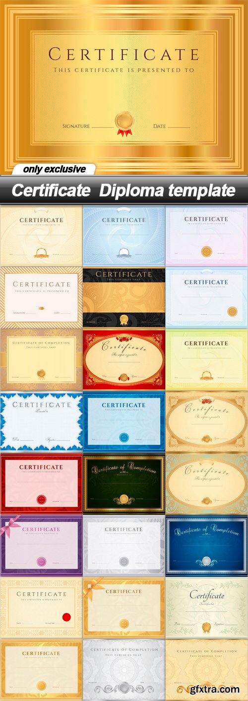 Certificate Diploma template - 25 EPS