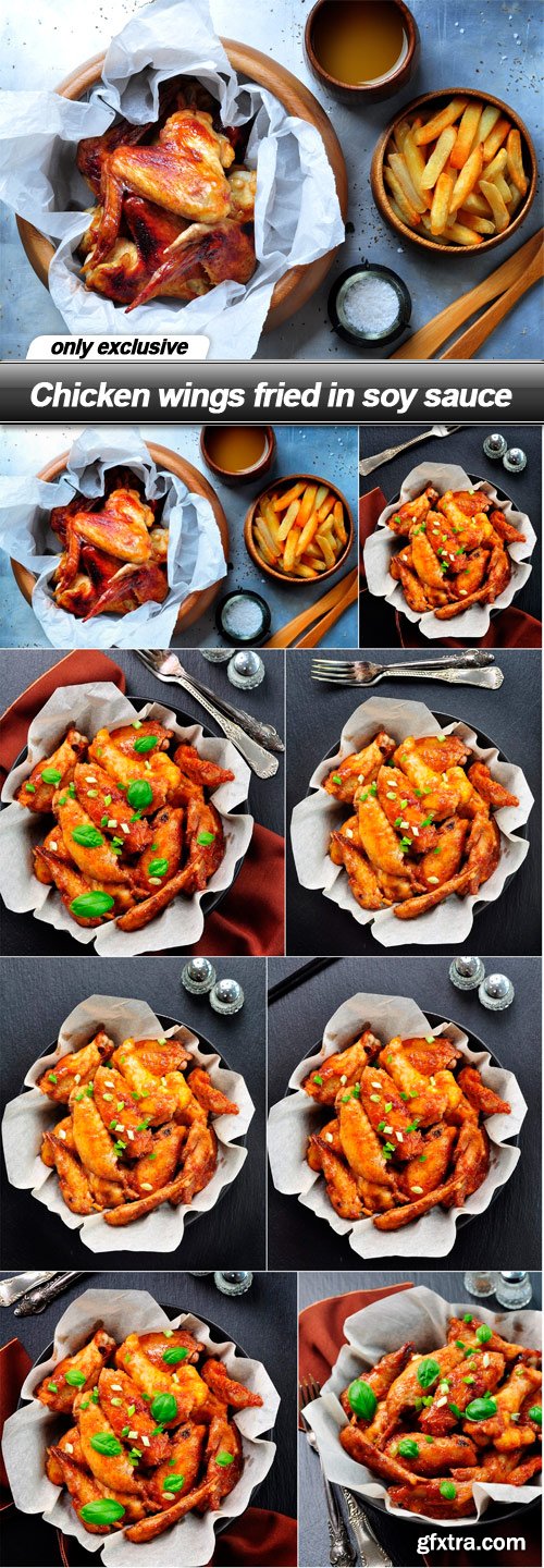 Chicken wings fried in soy sauce - 8 UHQ JPEG