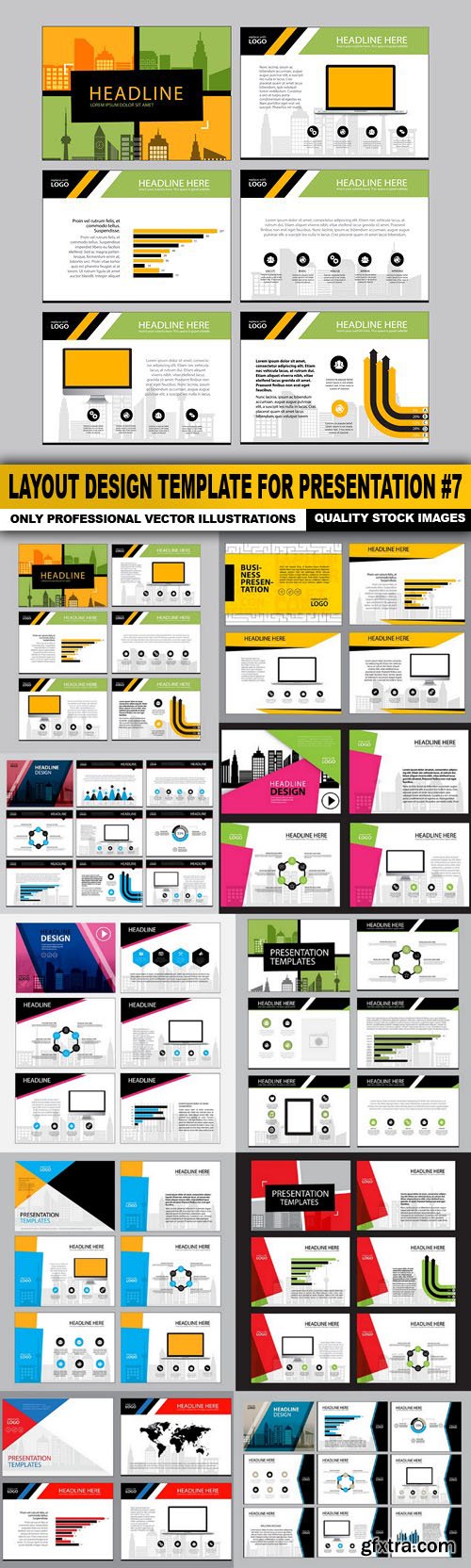 Layout Design Template For Presentation #7 - 10 Vector