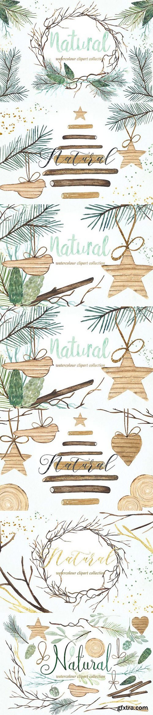 CM - Natural winter. Watercolor clipart 959018