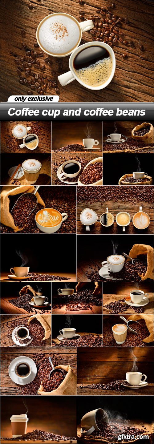 Coffee cup and coffee beans - 20 UHQ JPEG