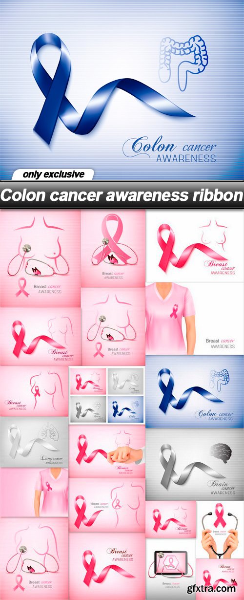 Colon cancer awareness ribbon - 20 EPS