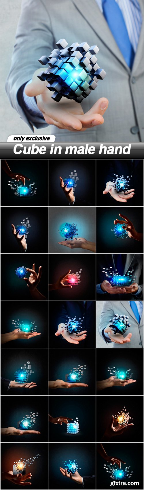 Cube in male hand - 20 UHQ JPEG