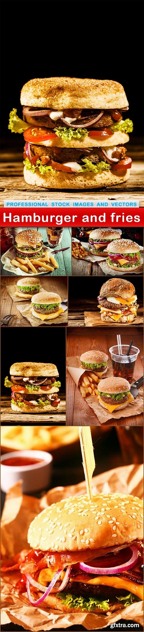 Hamburger and Fries - 8 UHQ JPEG