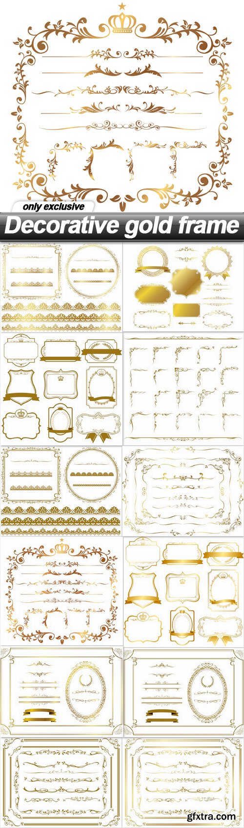 Decorative gold frame - 12 EPS