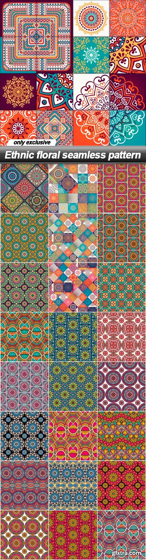 Ethnic floral seamless pattern - 25 EPS