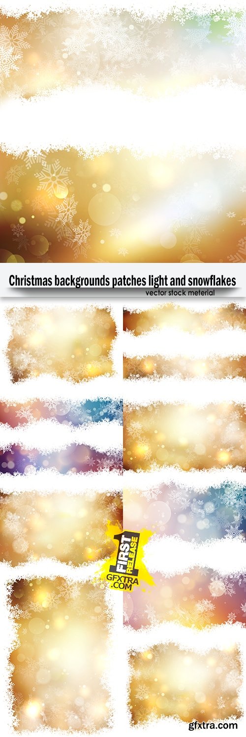 Christmas backgrounds patches light and snowflakes