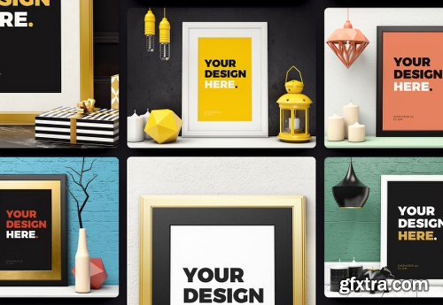 7 Frames Mockups with Custom Frames