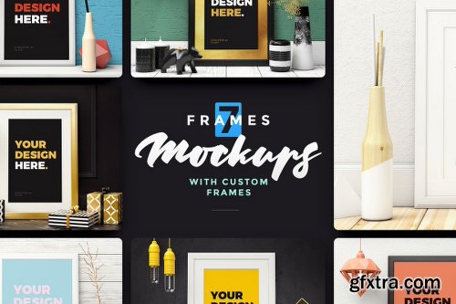 7 Frames Mockups with Custom Frames