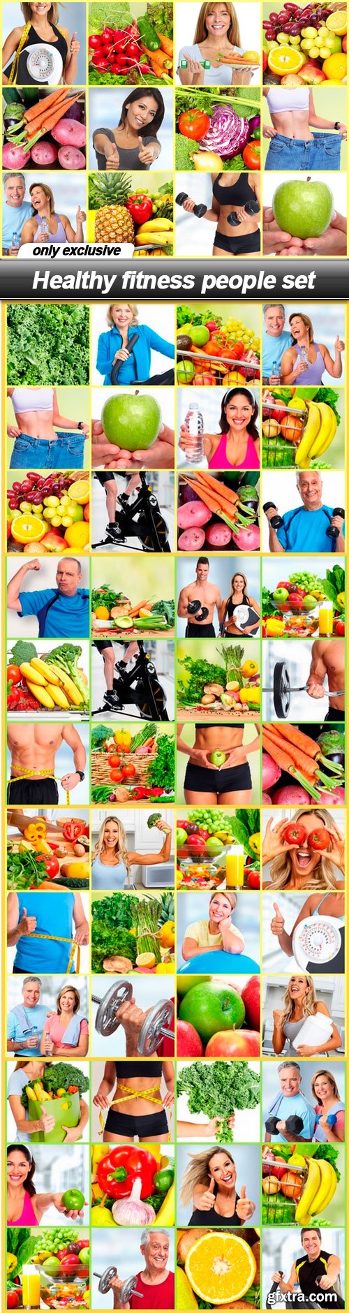 Healthy fitness people set - 5 UHQ JPEG