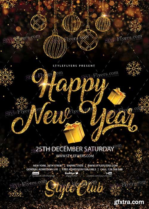 Happy New Year V22 PSD Flyer Template