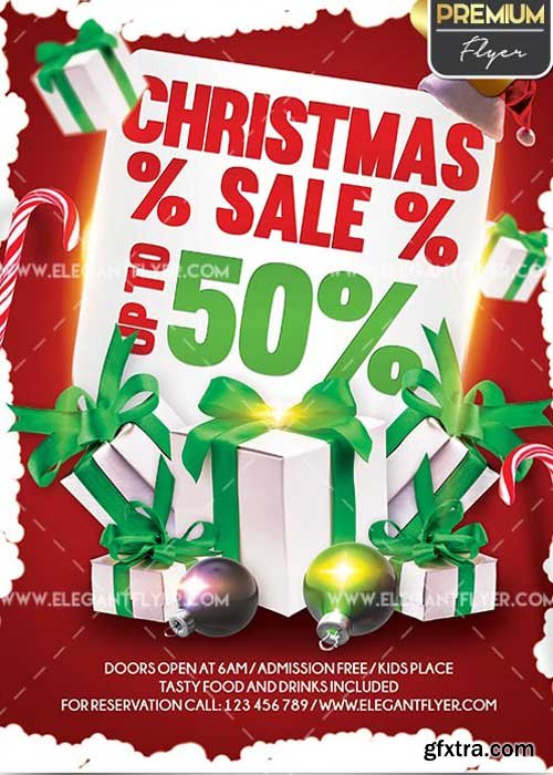 Christmas Sale V17 Flyer PSD Template + Facebook Cover